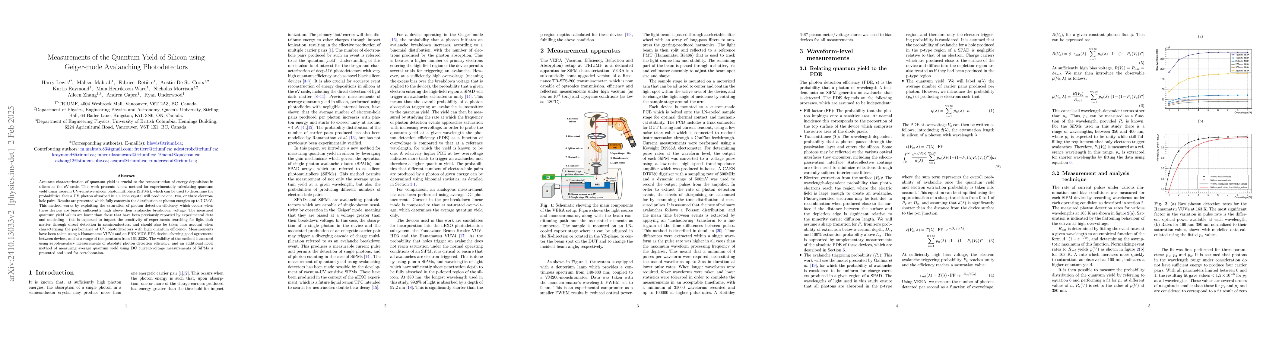 Thumbnail for Measurements of the Quantum Yield of Silicon using Geiger-mode
  Avalanching Photodetectors