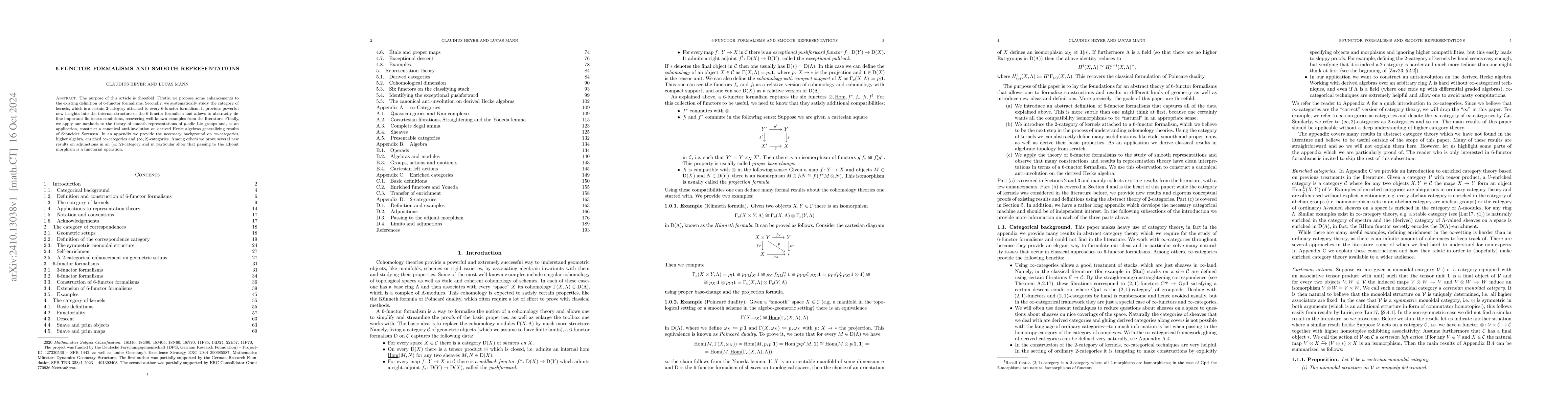 Thumbnail for 6-Functor Formalisms and Smooth Representations