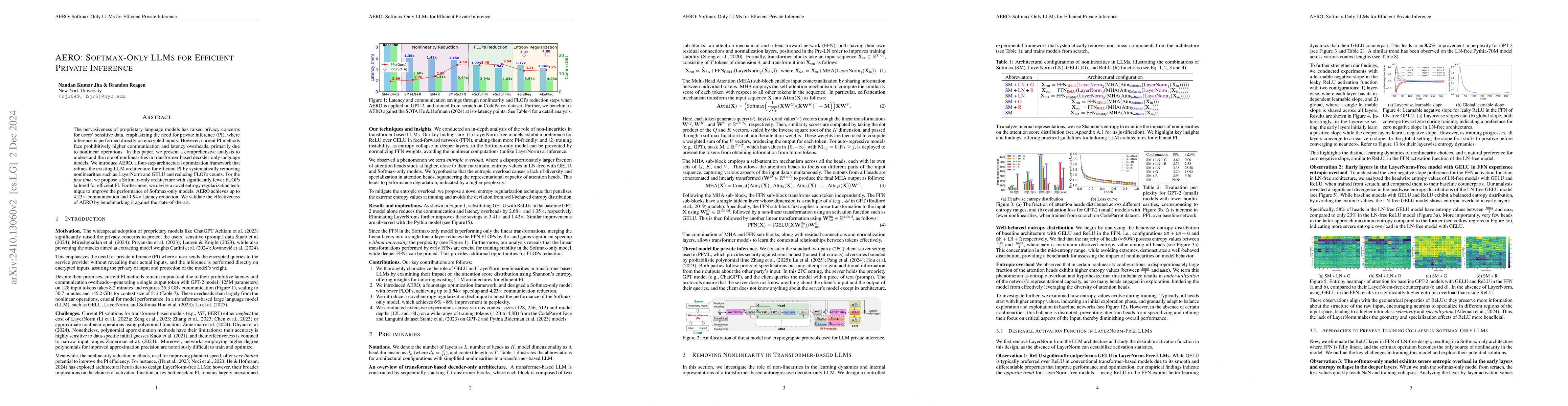 Thumbnail for AERO: Softmax-Only LLMs for Efficient Private Inference
