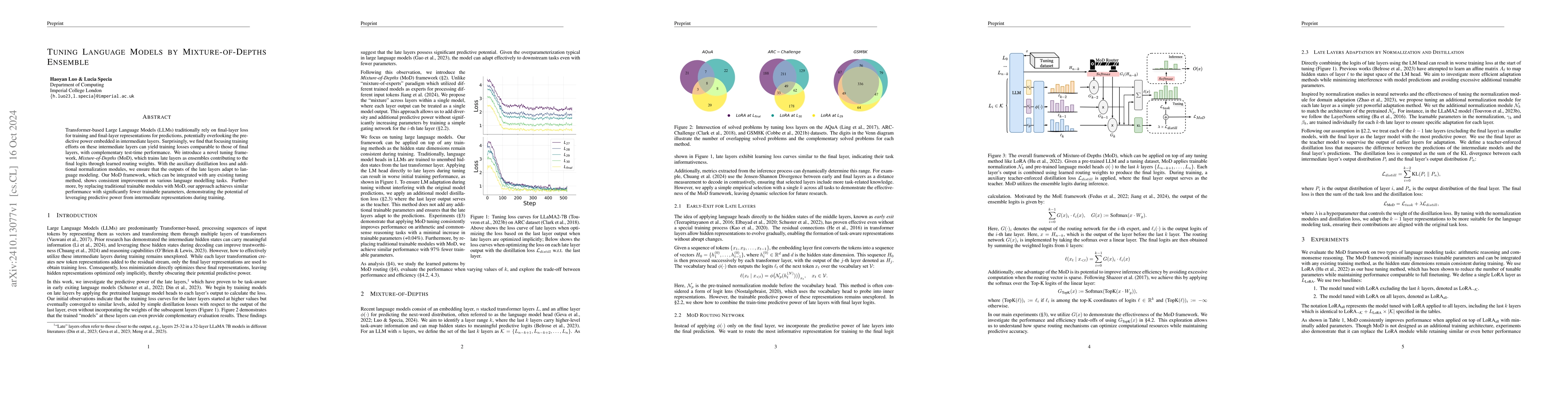 Thumbnail for Tuning Language Models by Mixture-of-Depths Ensemble