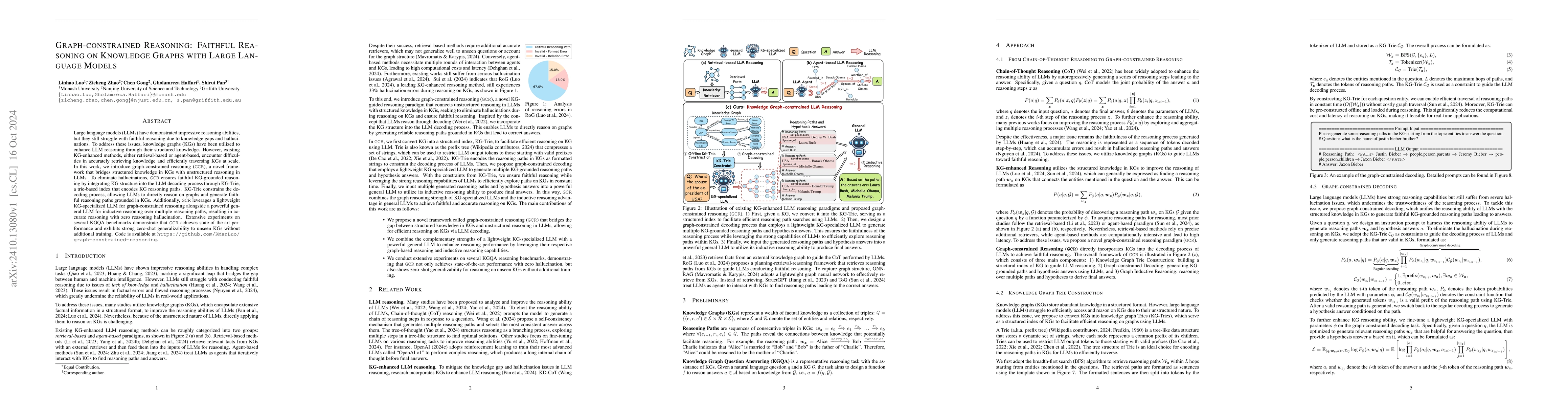 Thumbnail for Graph-constrained Reasoning: Faithful Reasoning on Knowledge Graphs with
  Large Language Models