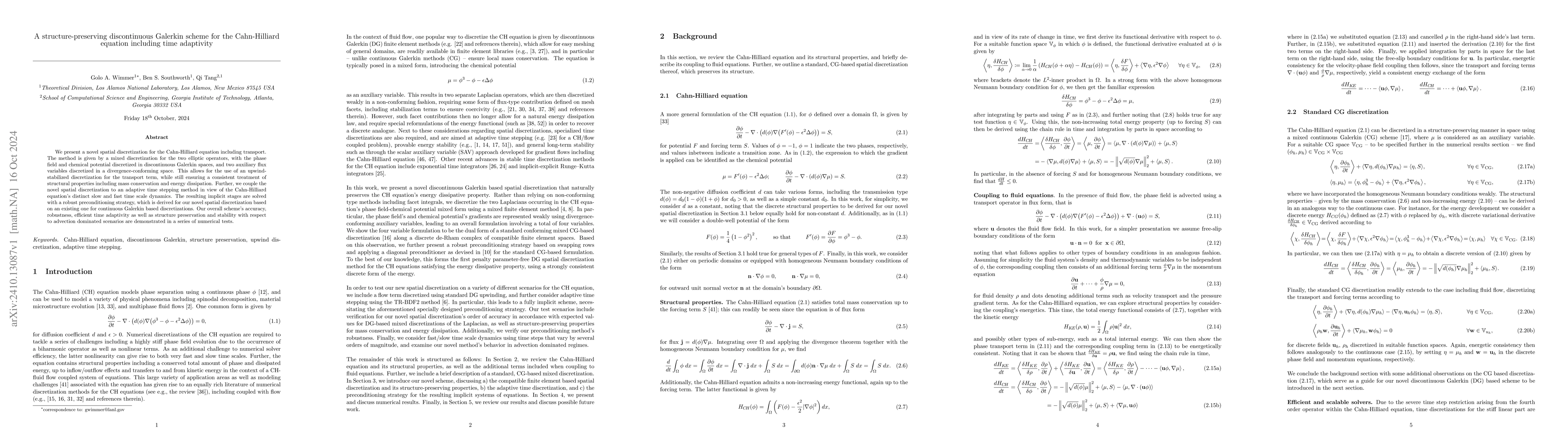 Thumbnail for A structure-preserving discontinuous Galerkin scheme for the
  Cahn-Hilliard equation including time adaptivity