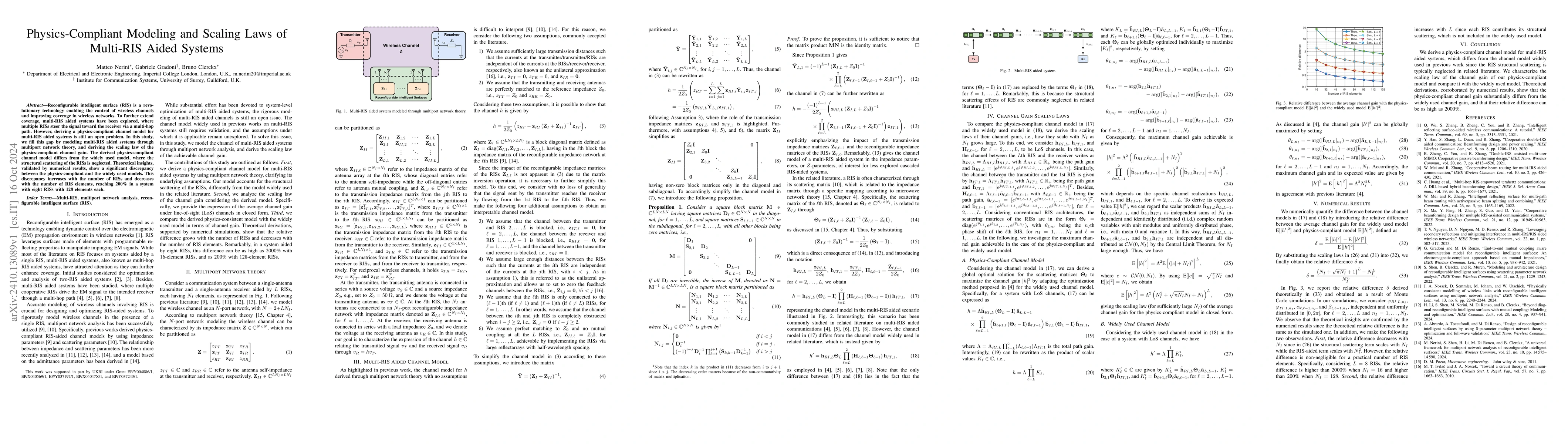 Thumbnail for Physics-Compliant Modeling and Scaling Laws of Multi-RIS Aided Systems