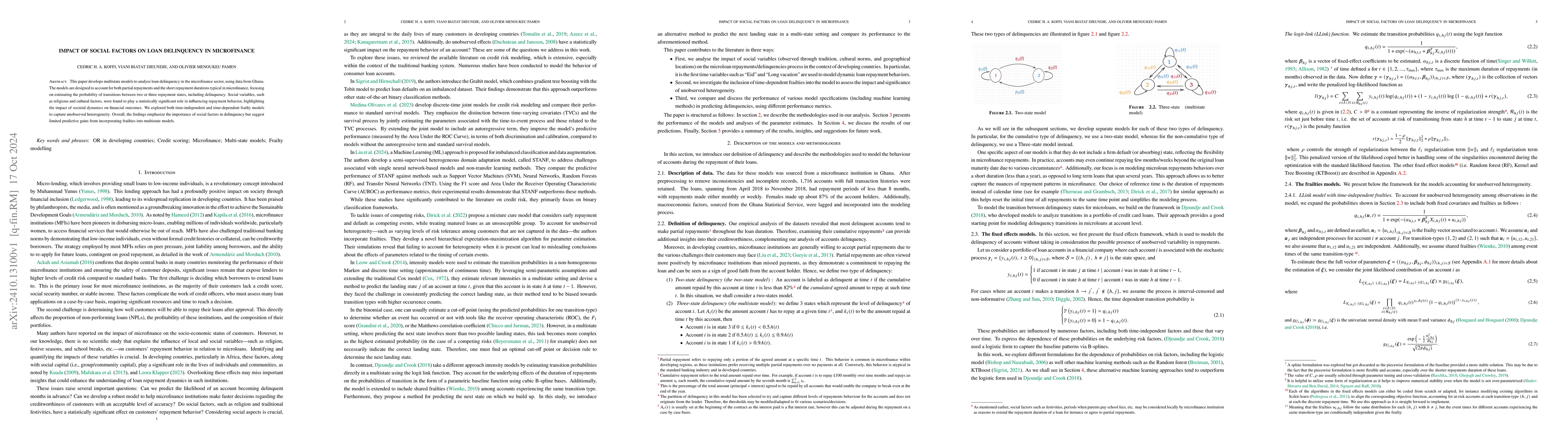 Thumbnail for Impact of social factors on loan delinquency in microfinance