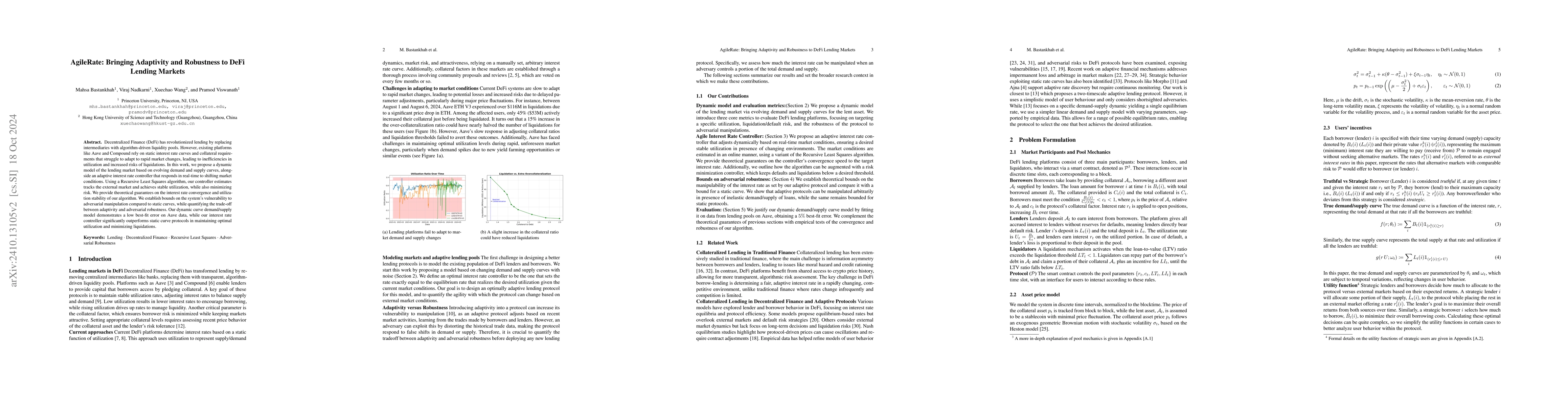 Thumbnail for AgileRate: Bringing Adaptivity and Robustness to DeFi Lending Markets
