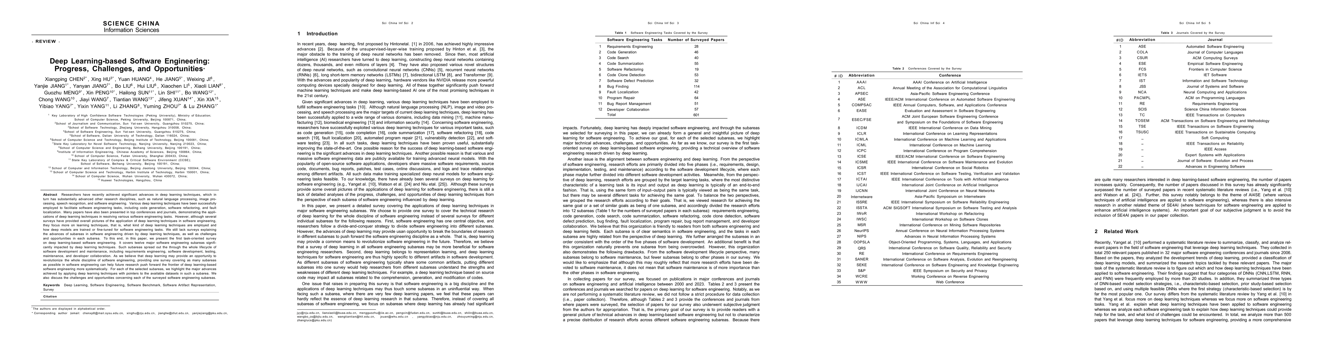 Thumbnail for Deep Learning-based Software Engineering: Progress, Challenges, and
  Opportunities