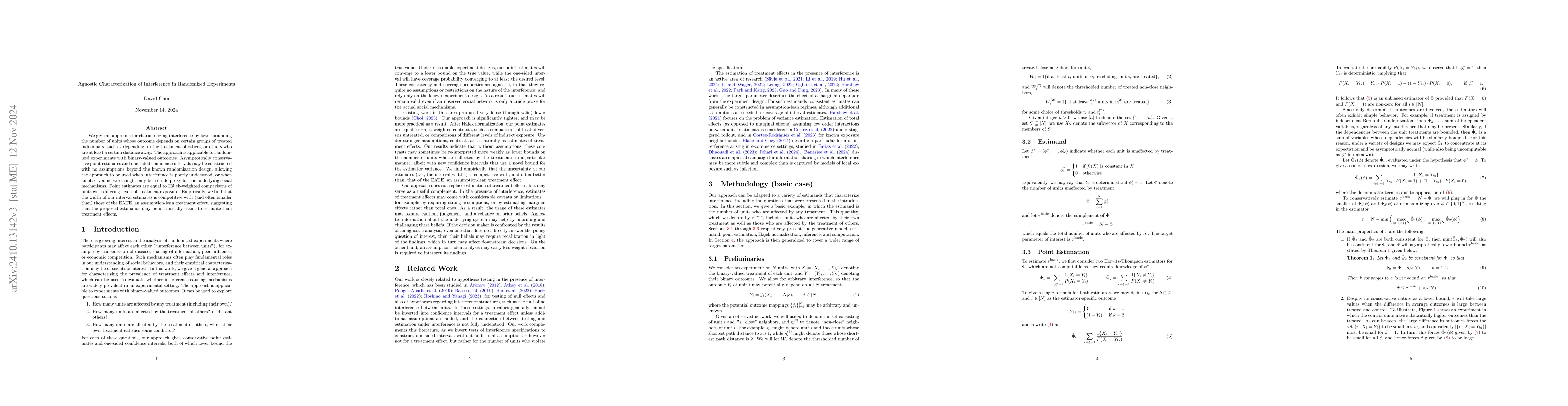 Thumbnail for Agnostic Characterization of Interference in Randomized Experiments