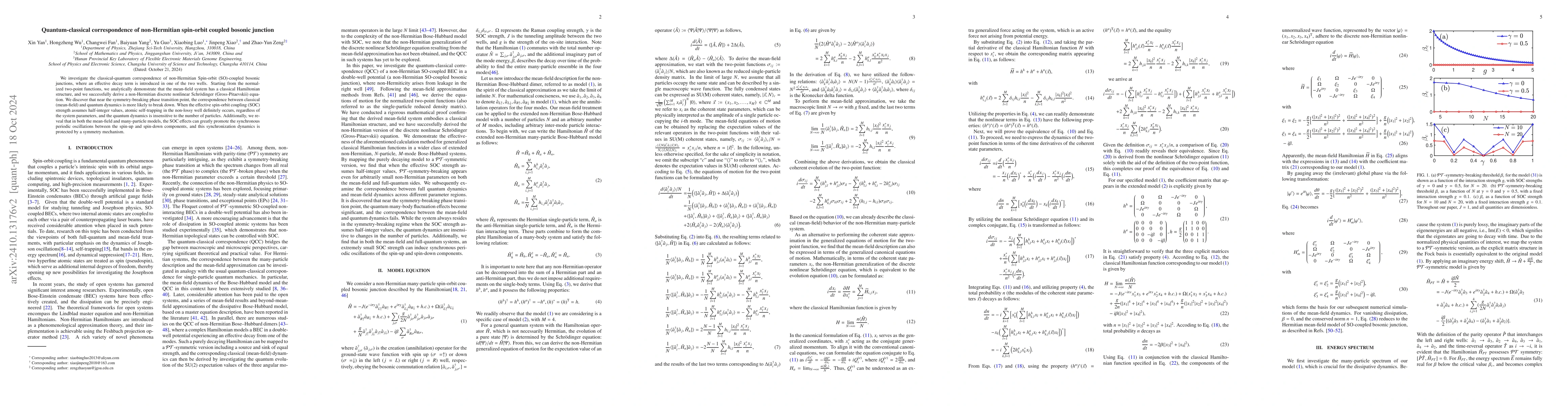 Thumbnail for Quantum-classical correspondence of non-Hermitian spin-orbit coupled
  bosonic junction