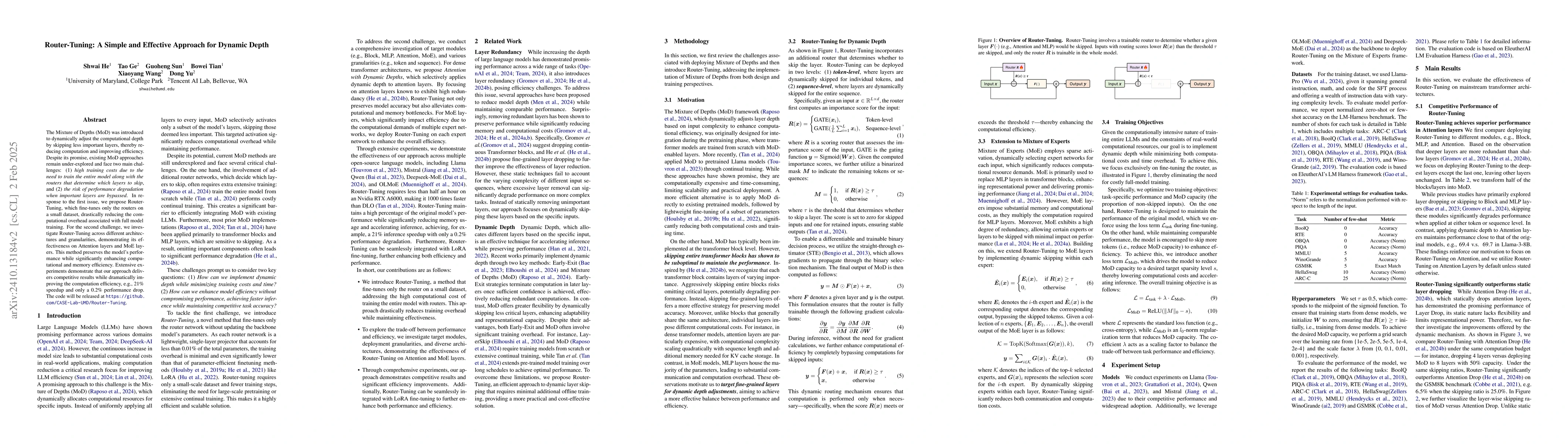 Thumbnail for Router-Tuning: A Simple and Effective Approach for Enabling
  Dynamic-Depth in Transformers