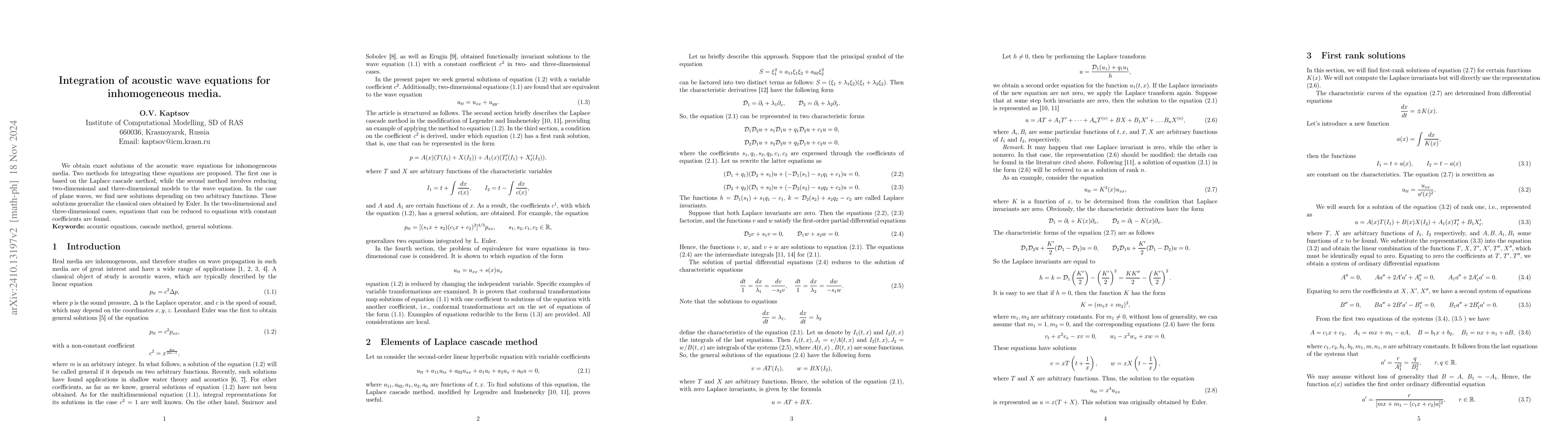 Thumbnail for Representation of Linear Waves in Inhomogeneous Media
