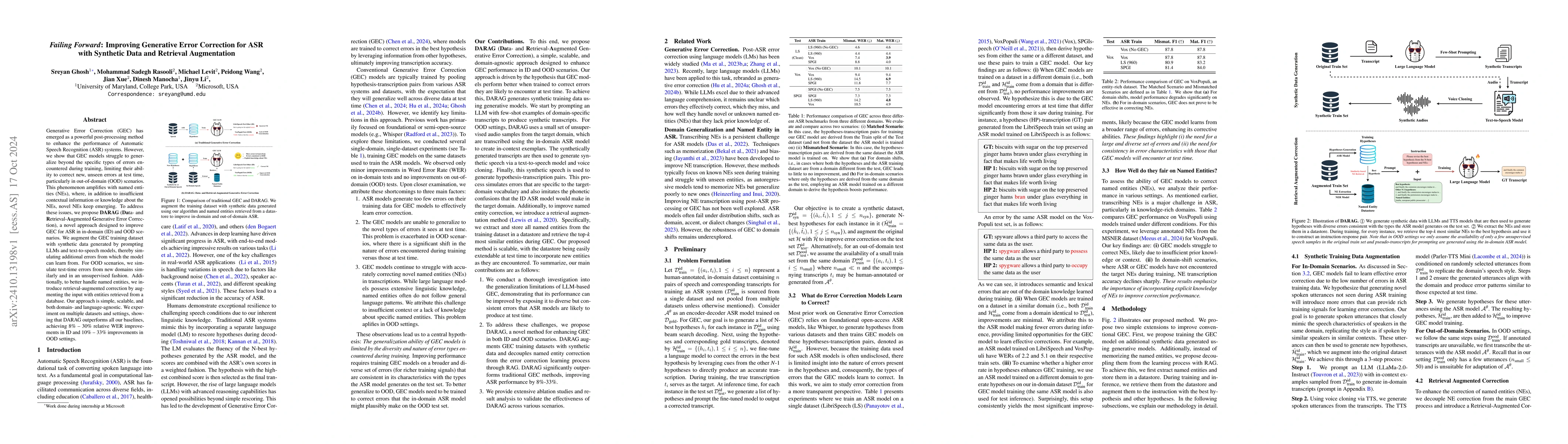 Thumbnail for Failing Forward: Improving Generative Error Correction for ASR with
  Synthetic Data and Retrieval Augmentation
