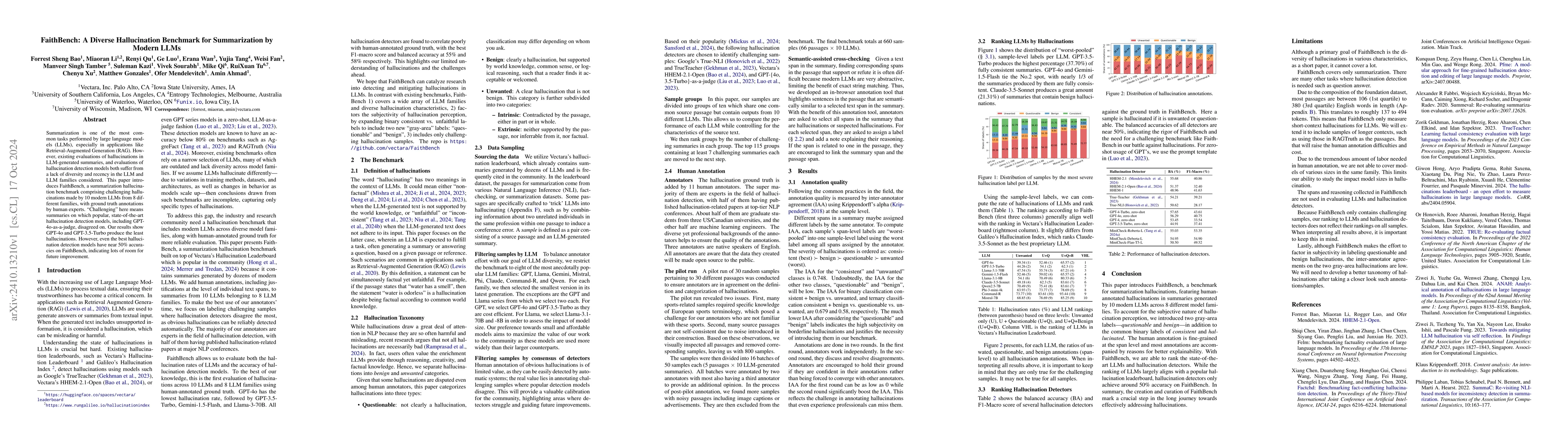 Thumbnail for FaithBench: A Diverse Hallucination Benchmark for Summarization by
  Modern LLMs