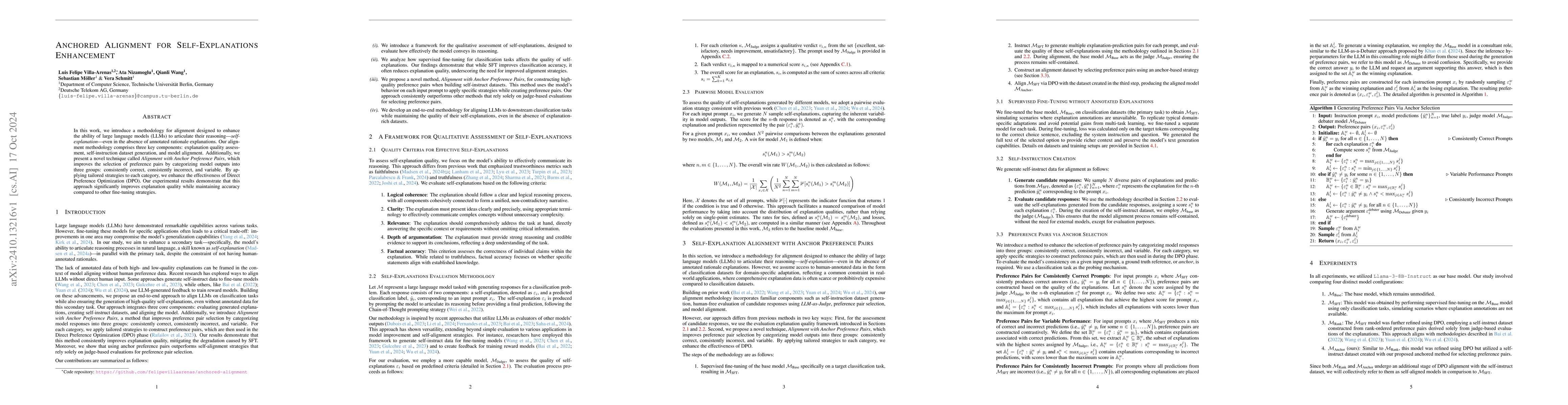 Thumbnail for Anchored Alignment for Self-Explanations Enhancement