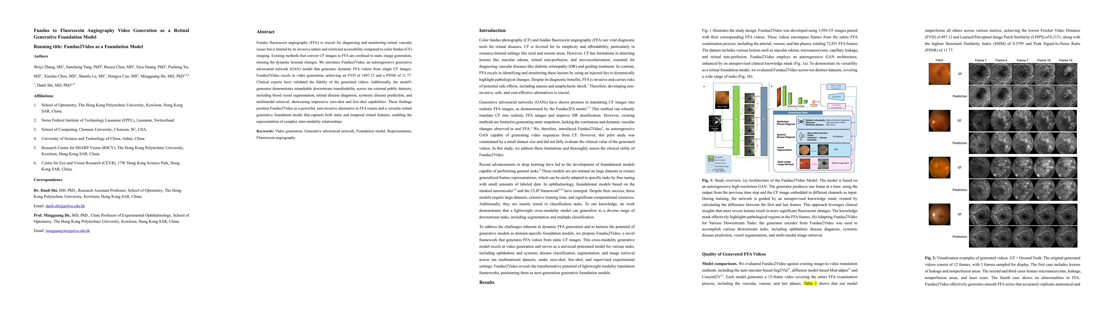 Thumbnail for Fundus to Fluorescein Angiography Video Generation as a Retinal
  Generative Foundation Model