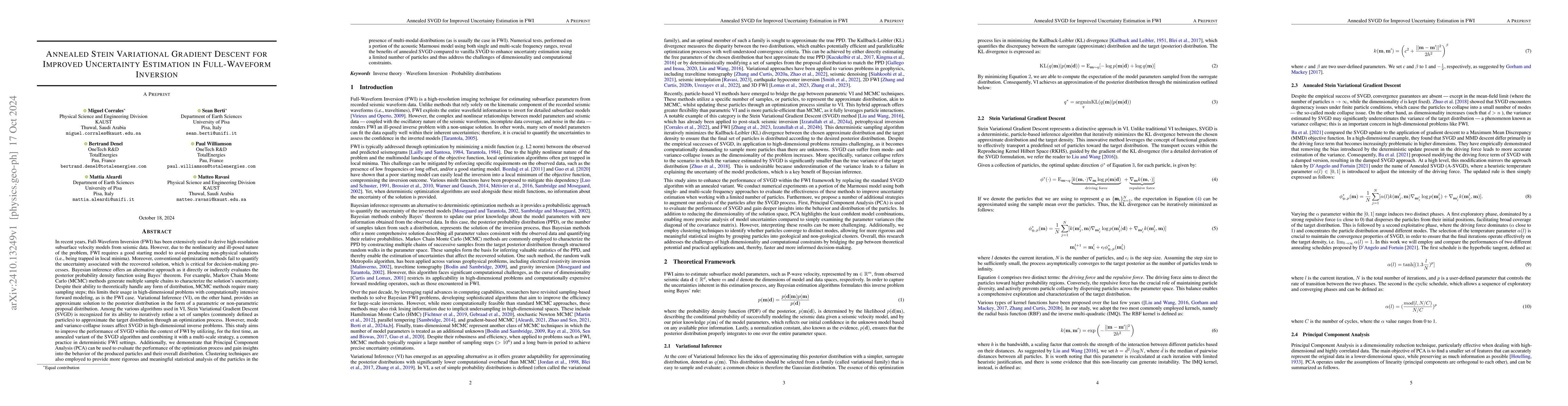 Thumbnail for Annealed Stein Variational Gradient Descent for Improved Uncertainty
  Estimation in Full-Waveform Inversion