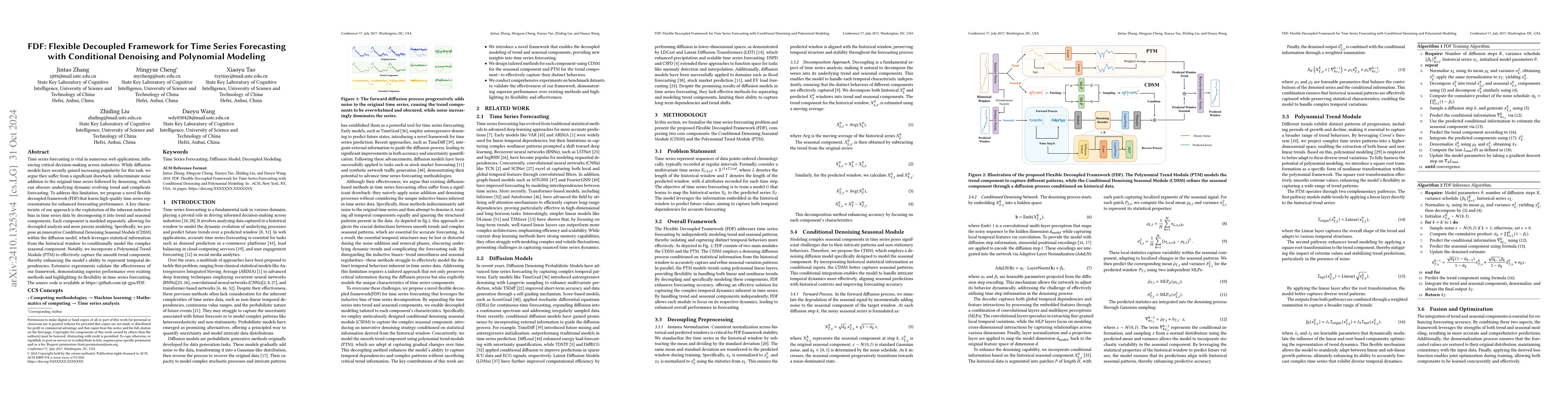 Thumbnail for FDF: Flexible Decoupled Framework for Time Series Forecasting with
  Conditional Denoising and Polynomial Modeling