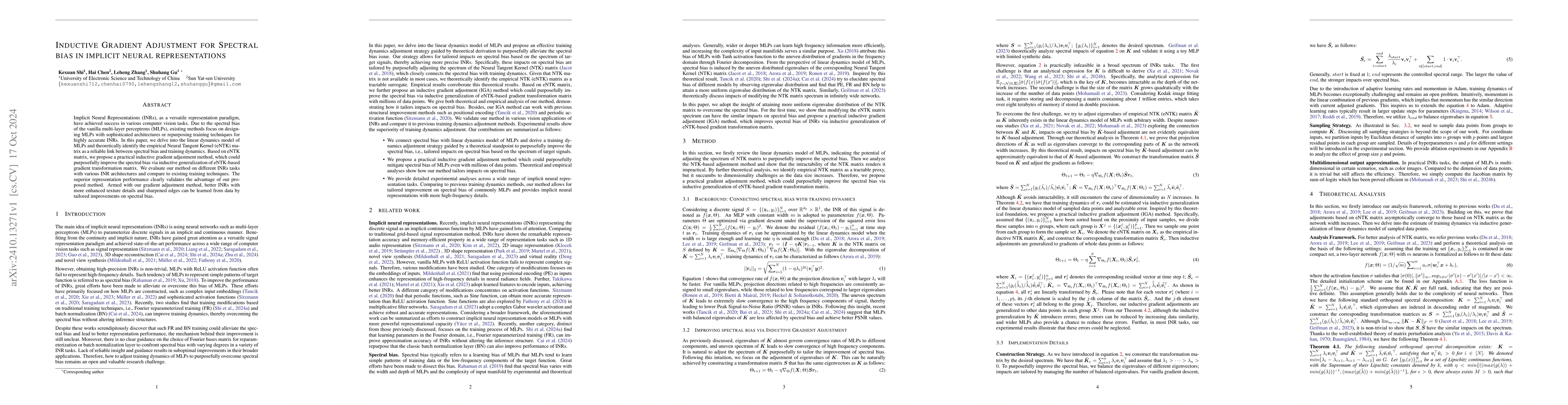 Thumbnail for Inductive Gradient Adjustment For Spectral Bias In Implicit Neural
  Representations