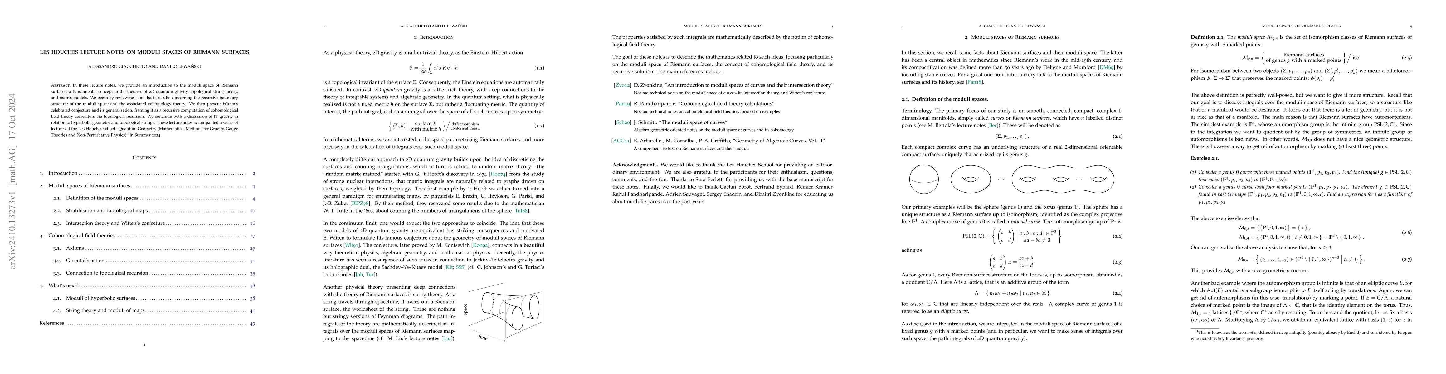 Thumbnail for Les Houches lecture notes on moduli spaces of Riemann surfaces