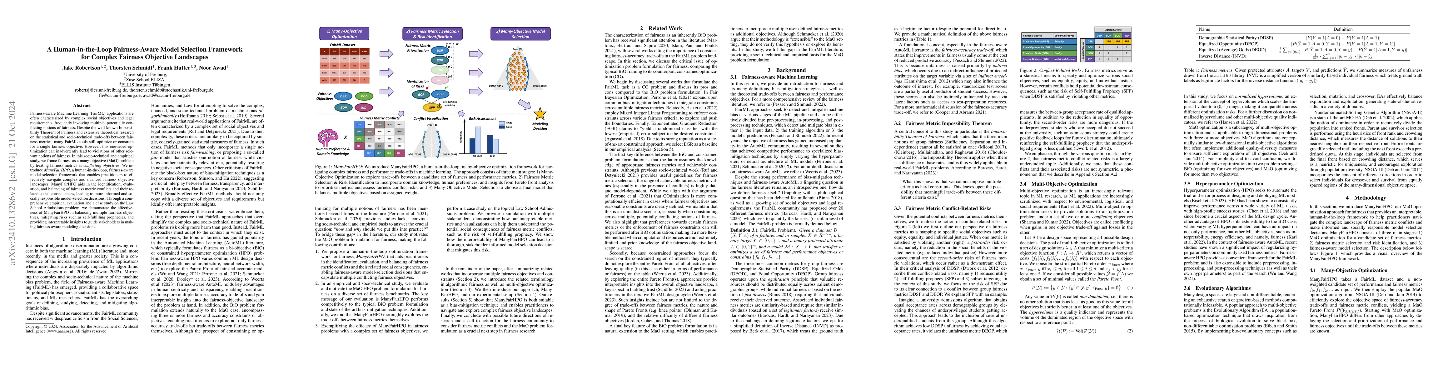 Thumbnail for A Human-in-the-Loop Fairness-Aware Model Selection Framework for Complex
  Fairness Objective Landscapes