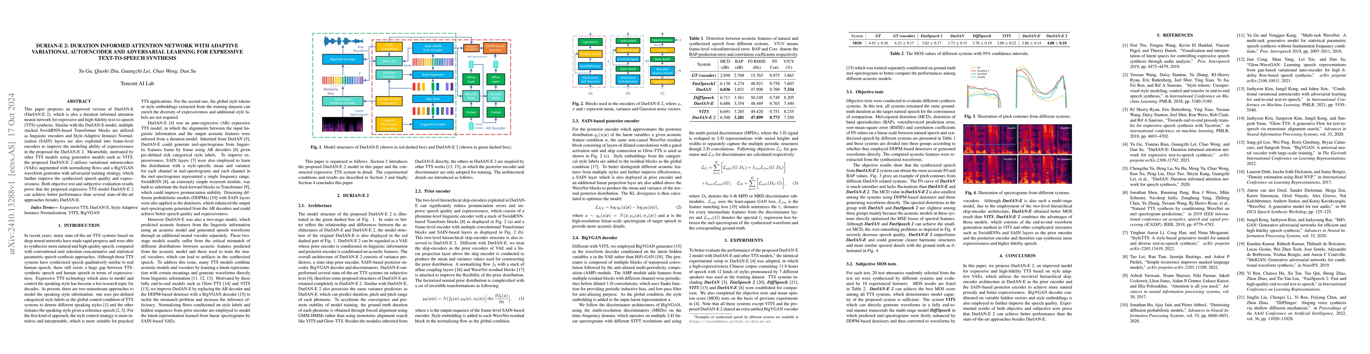 Thumbnail for DurIAN-E 2: Duration Informed Attention Network with Adaptive
  Variational Autoencoder and Adversarial Learning for Expressive
  Text-to-Speech Synthesis