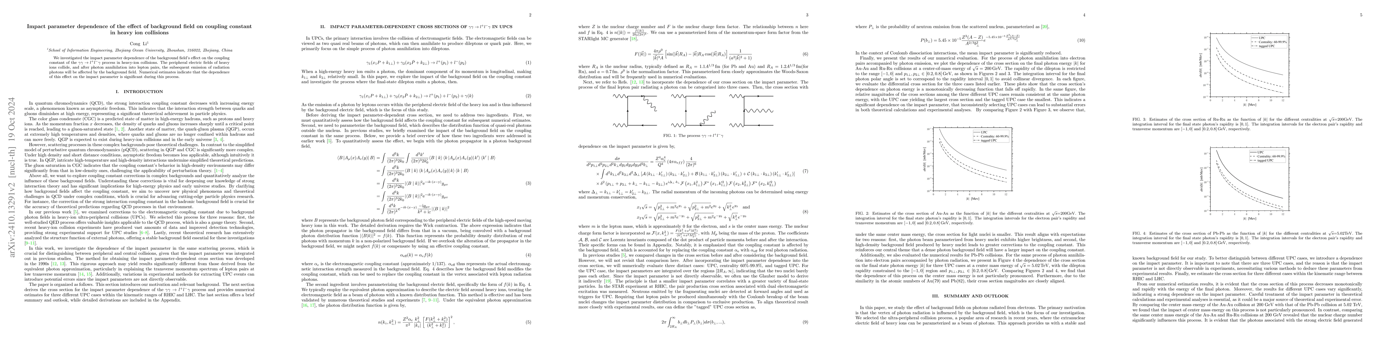 Thumbnail for Impact parameter dependence of the effect of background field on
  coupling constant in heavy ion collisions