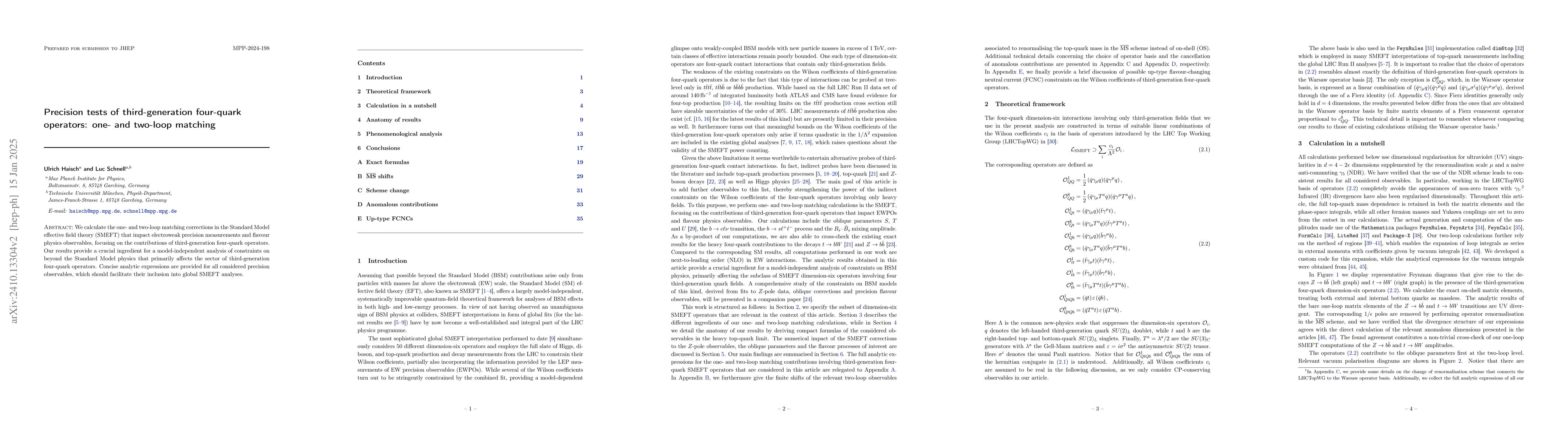 Thumbnail for Precision tests of third-generation four-quark operators: matching SMEFT
  to LEFT