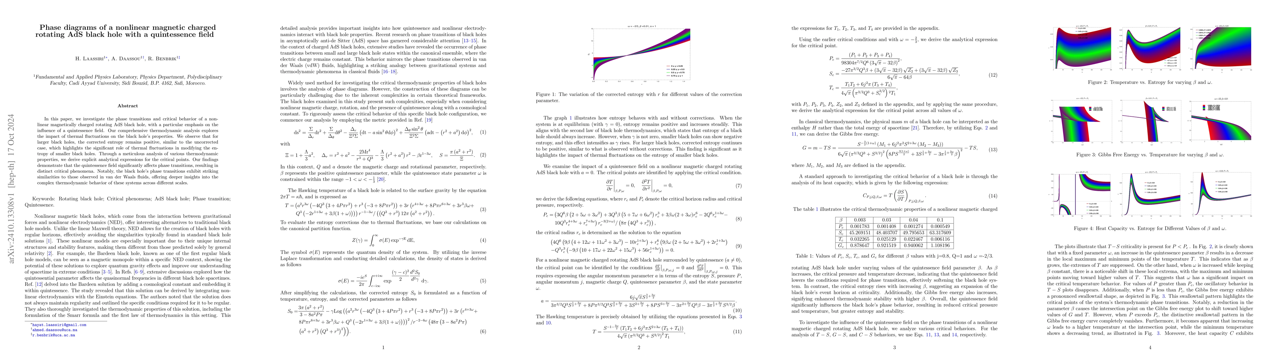 Thumbnail for Phase diagrams of a nonlinear magnetic charged rotating AdS black hole
  with a quintessence field