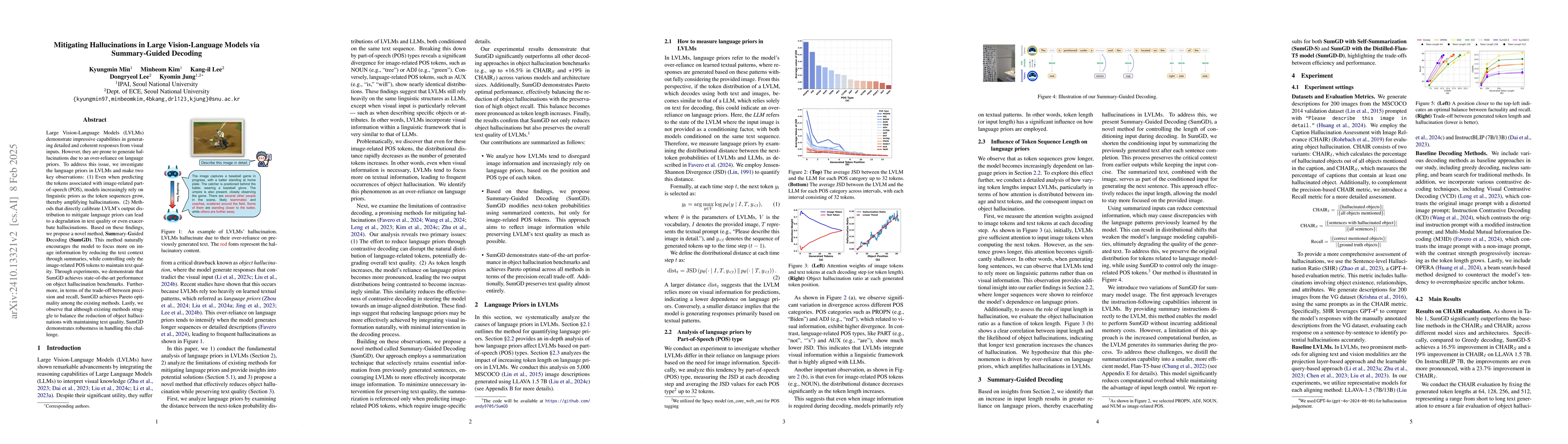 Thumbnail for Mitigating Hallucinations in Large Vision-Language Models via
  Summary-Guided Decoding