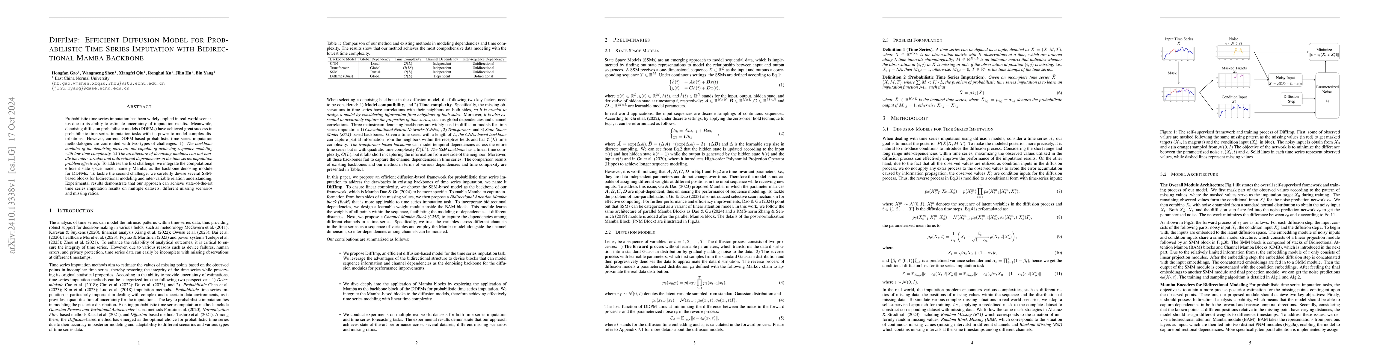 Thumbnail for DiffImp: Efficient Diffusion Model for Probabilistic Time Series
  Imputation with Bidirectional Mamba Backbone