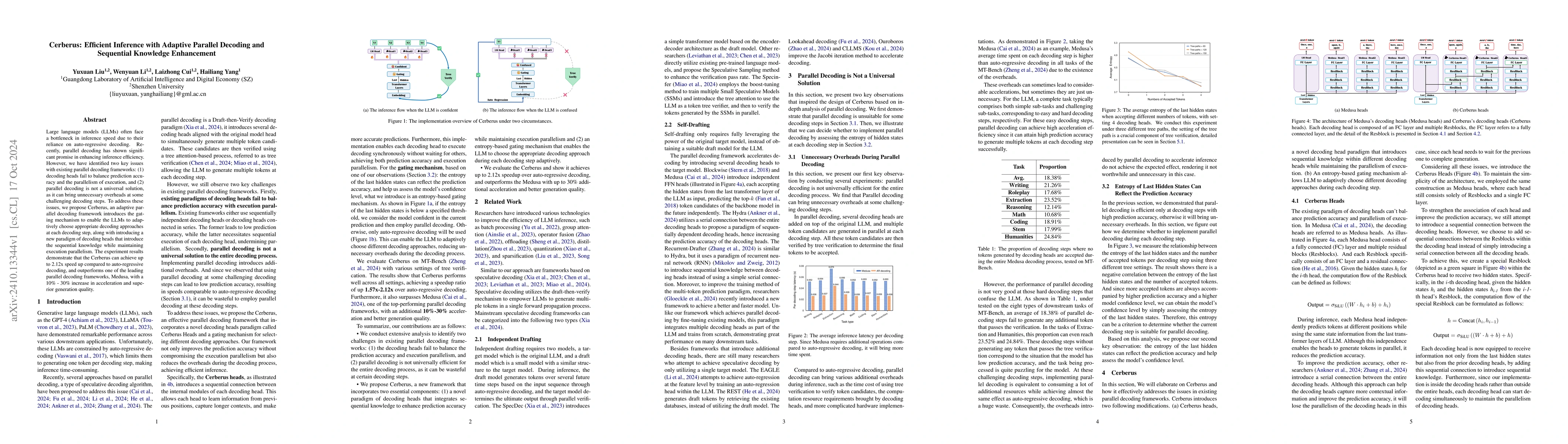 Thumbnail for Cerberus: Efficient Inference with Adaptive Parallel Decoding and
  Sequential Knowledge Enhancement