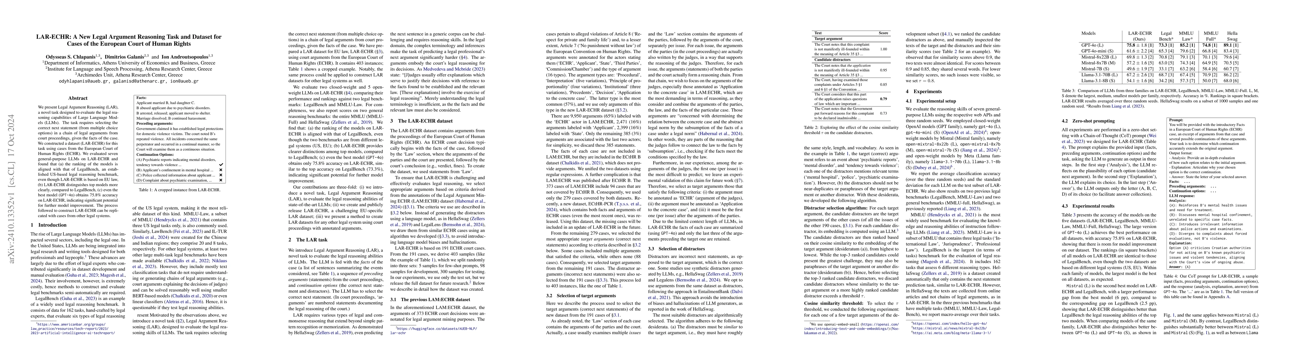 Thumbnail for LAR-ECHR: A New Legal Argument Reasoning Task and Dataset for Cases of
  the European Court of Human Rights