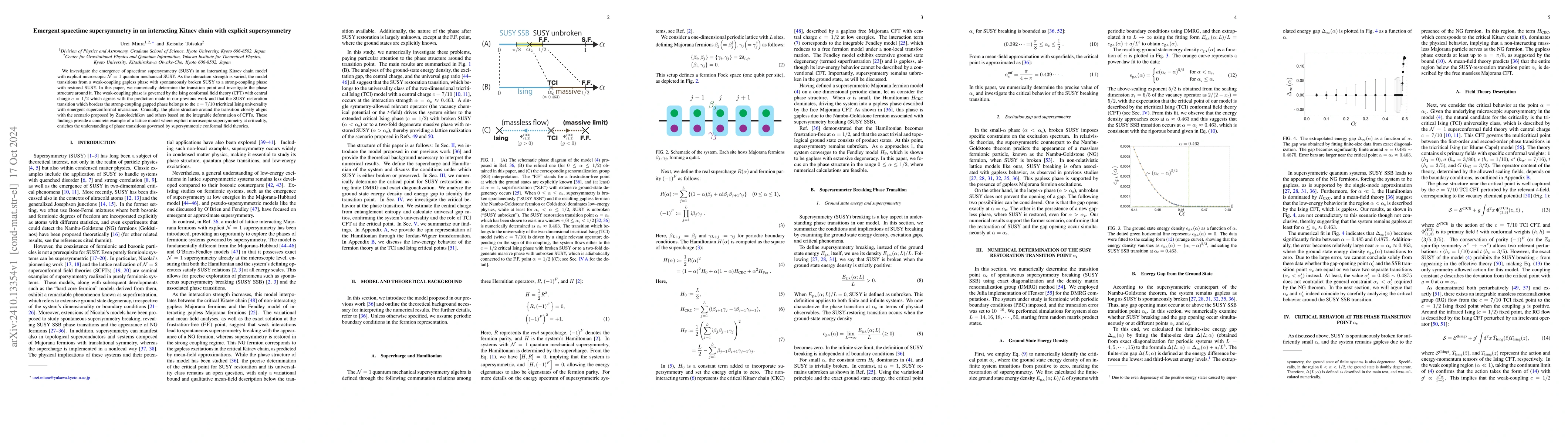 Thumbnail for Emergent spacetime supersymmetry in an interacting Kitaev chain with
  explicit supersymmetry