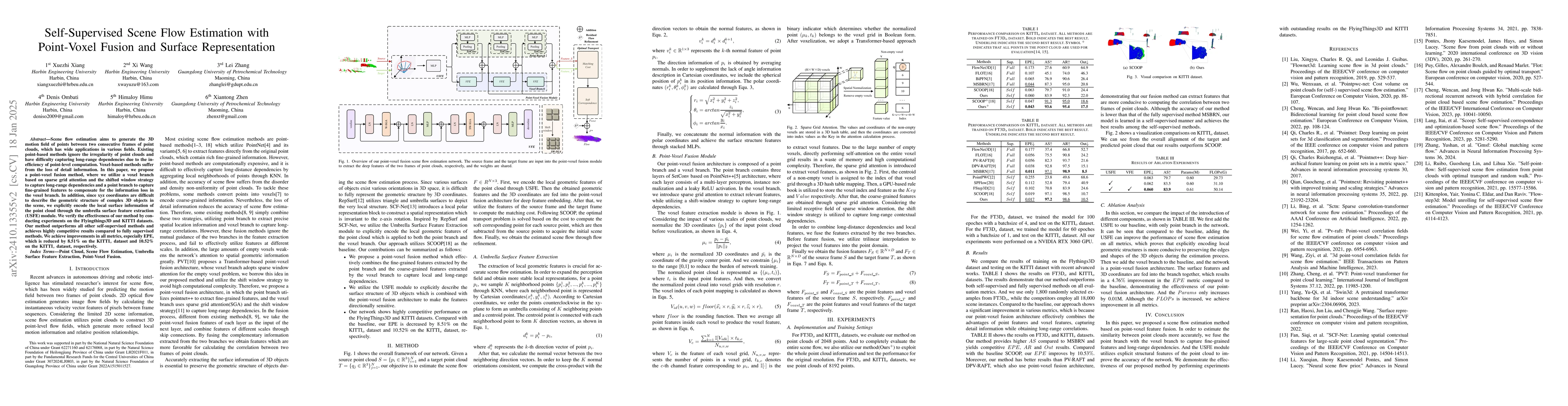Thumbnail for Self-Supervised Scene Flow Estimation with Point-Voxel Fusion and
  Surface Representation