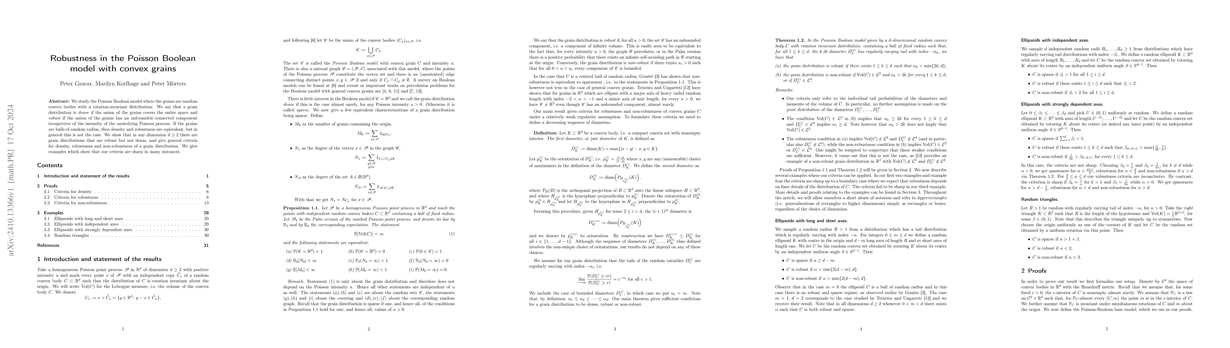 Thumbnail for Robustness in the Poisson Boolean model with convex grains