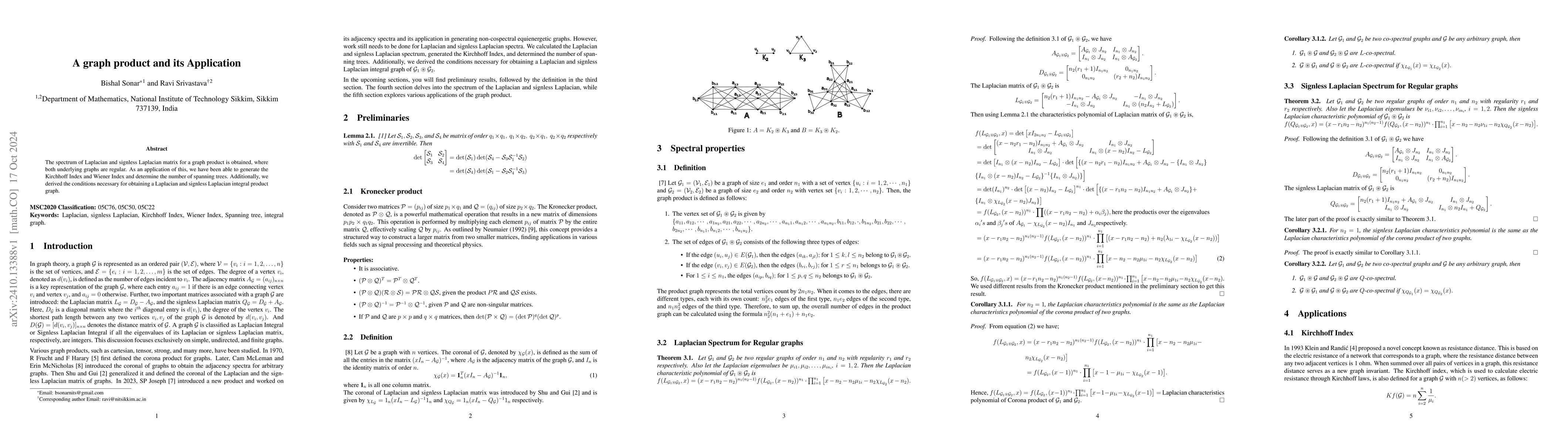 Thumbnail for A graph product and its Application