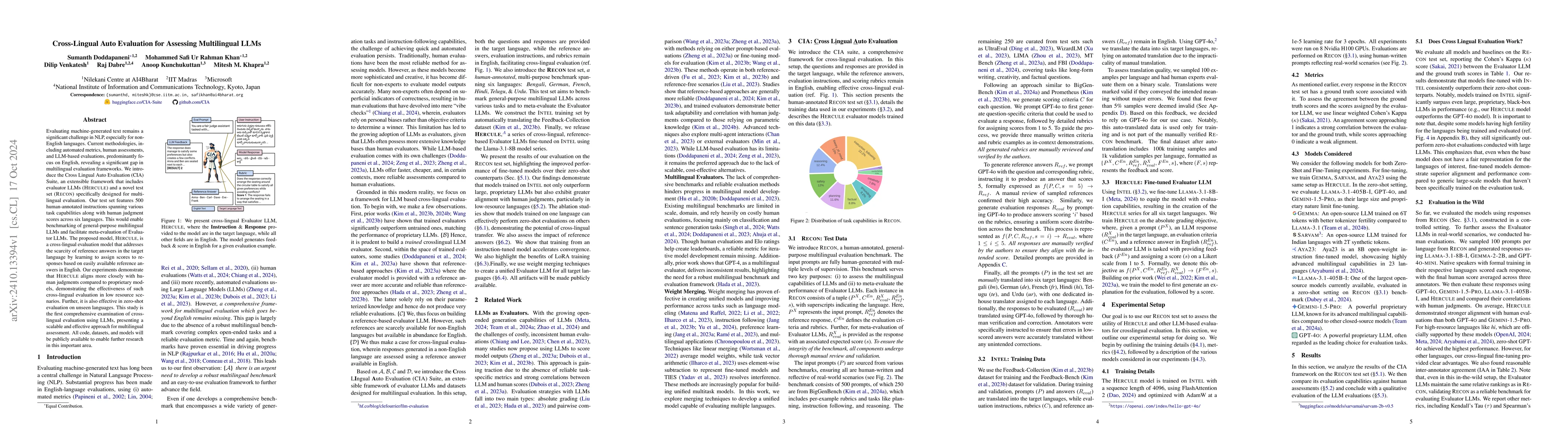 Thumbnail for Cross-Lingual Auto Evaluation for Assessing Multilingual LLMs