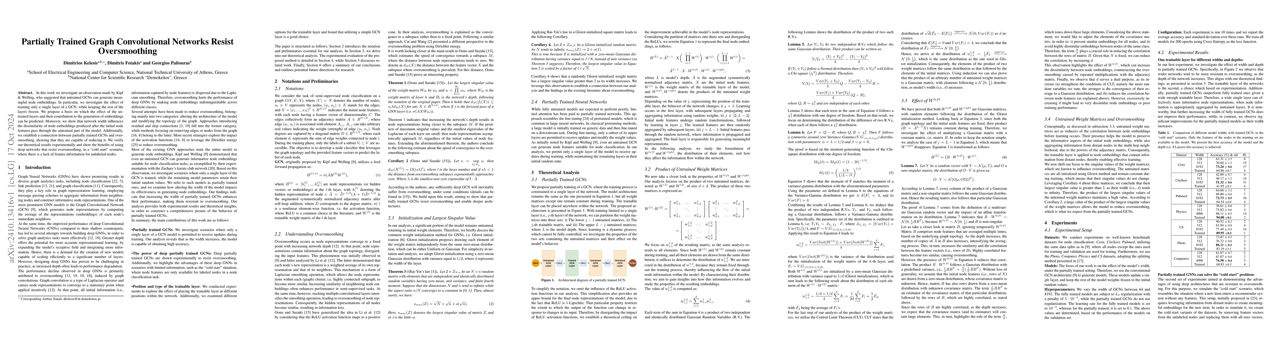 Thumbnail for Partially Trained Graph Convolutional Networks Resist Oversmoothing