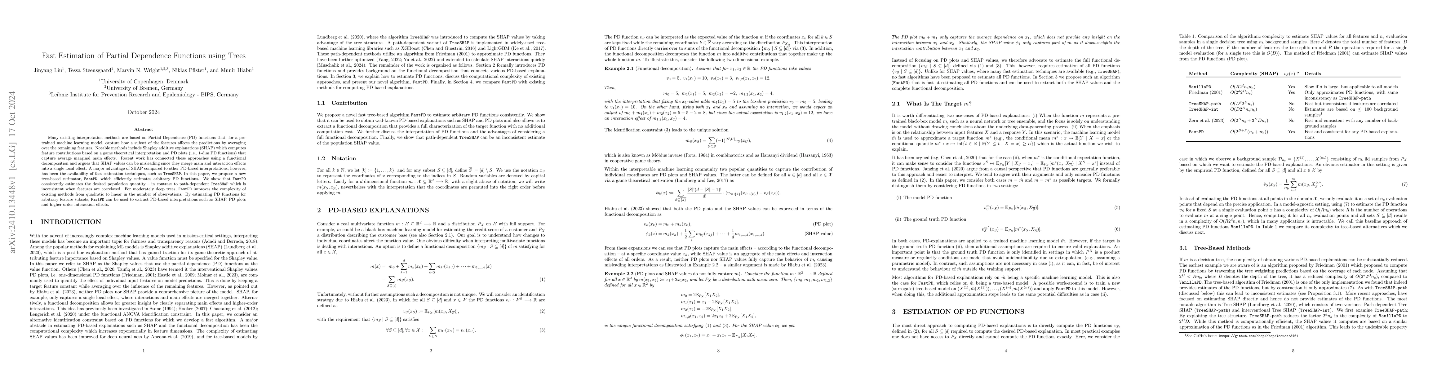 Thumbnail for Fast Estimation of Partial Dependence Functions using Trees