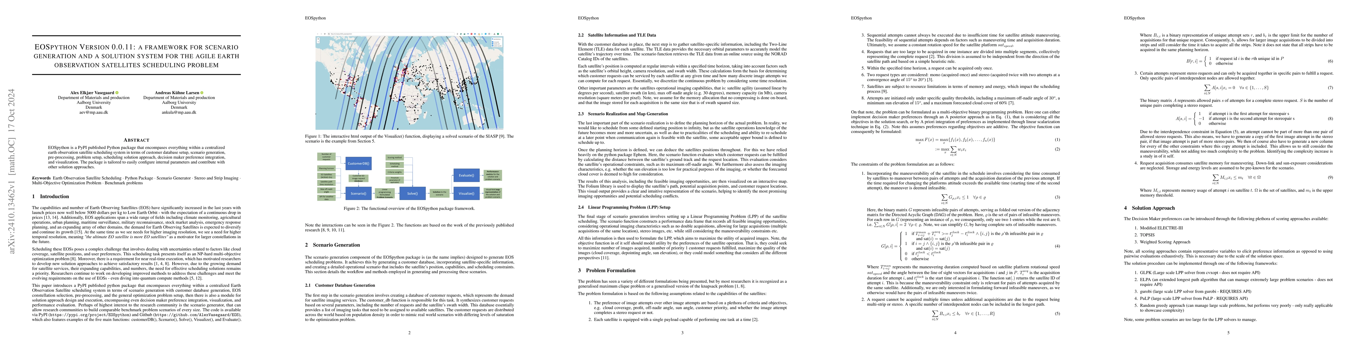 Thumbnail for EOSpython Version 0.0.11: A Framework for Scenario Generation and a
  Solution System for the Agile Earth Observation Satellite Scheduling Problem