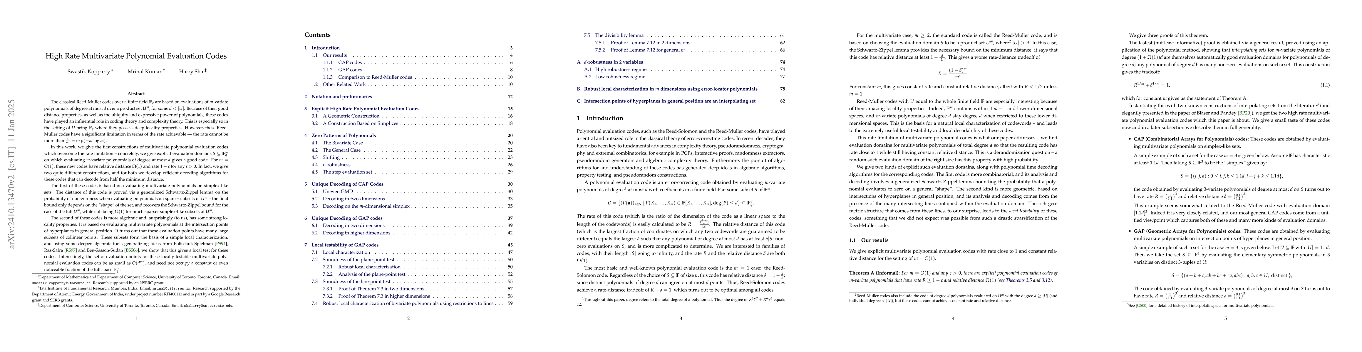 Thumbnail for High Rate Multivariate Polynomial Evaluation Codes