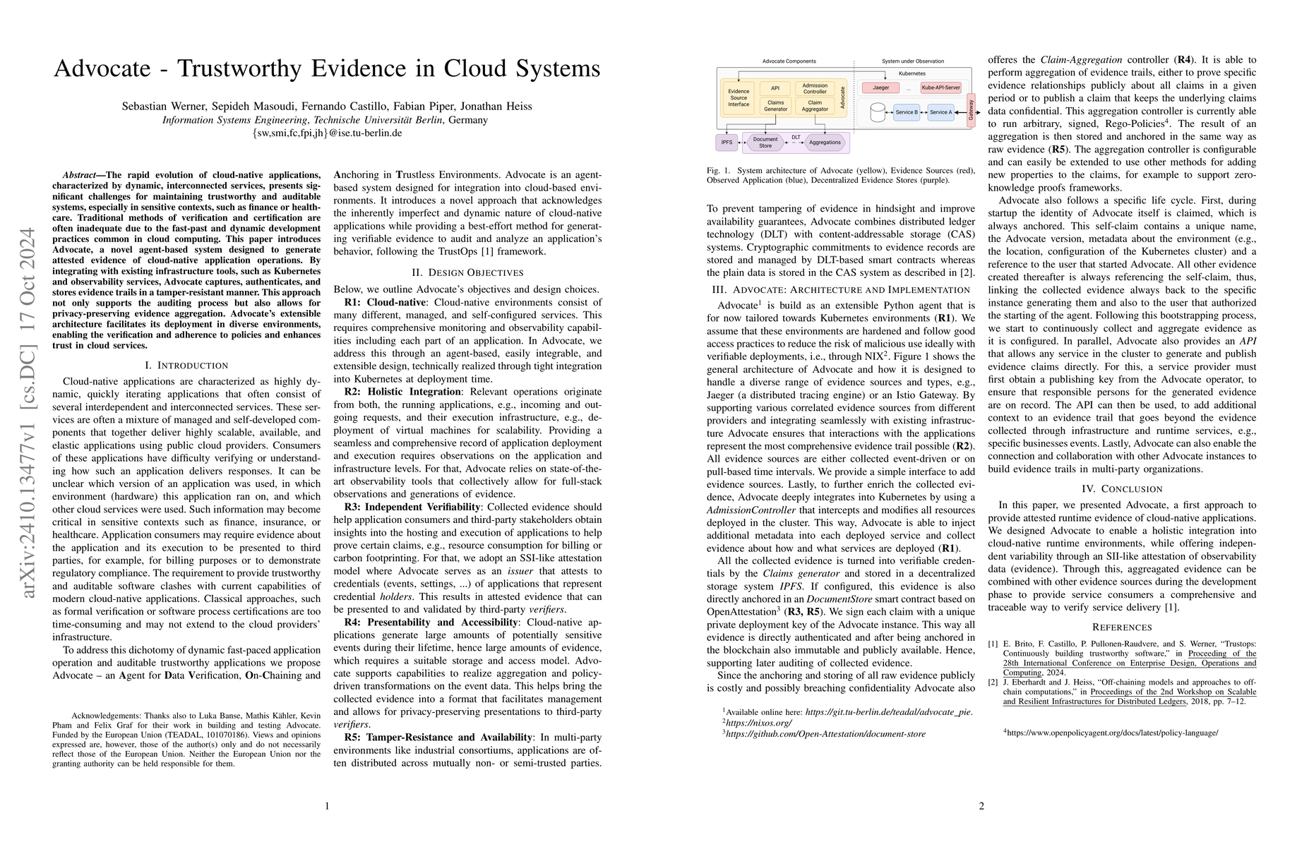 Thumbnail for Advocate -- Trustworthy Evidence in Cloud Systems