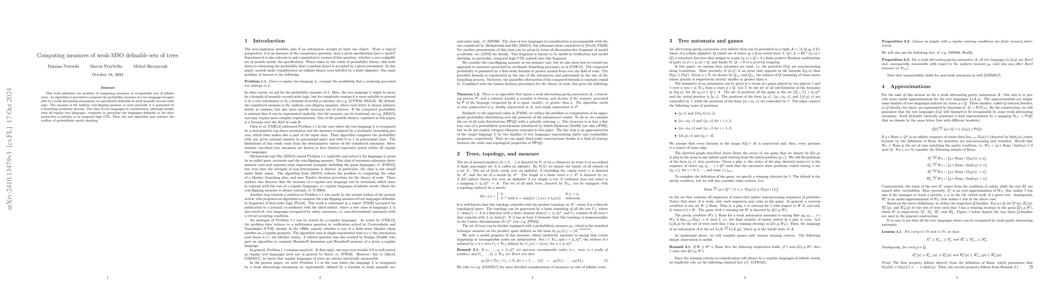 Thumbnail for Computing measures of weak-MSO definable sets of trees