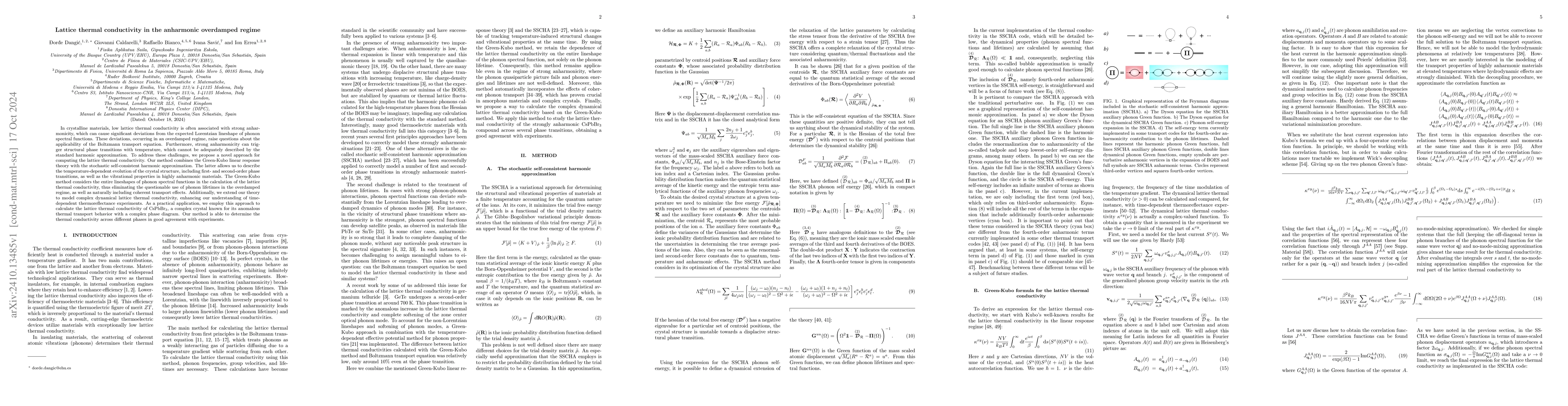 Thumbnail for Lattice thermal conductivity in the anharmonic overdamped regime