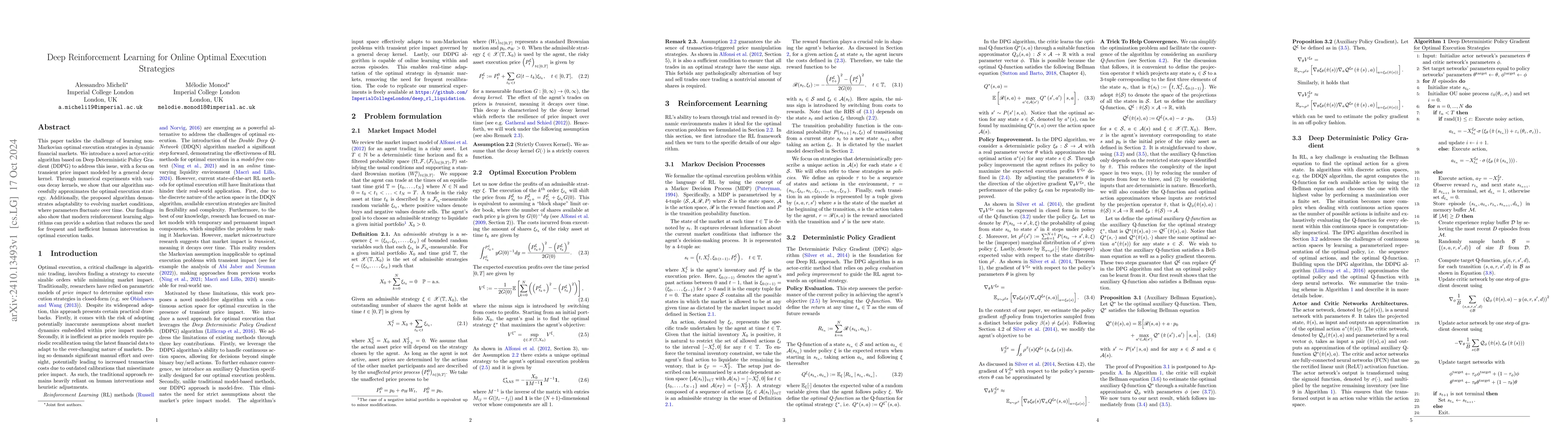 Thumbnail for Deep Reinforcement Learning for Online Optimal Execution Strategies
