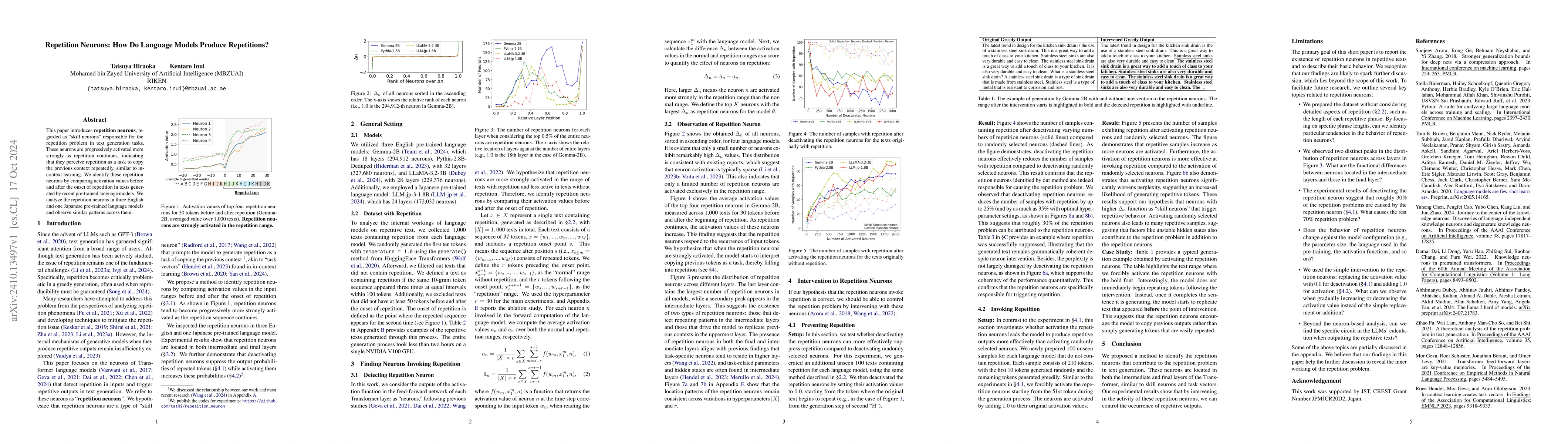 Thumbnail for Repetition Neurons: How Do Language Models Produce Repetitions?