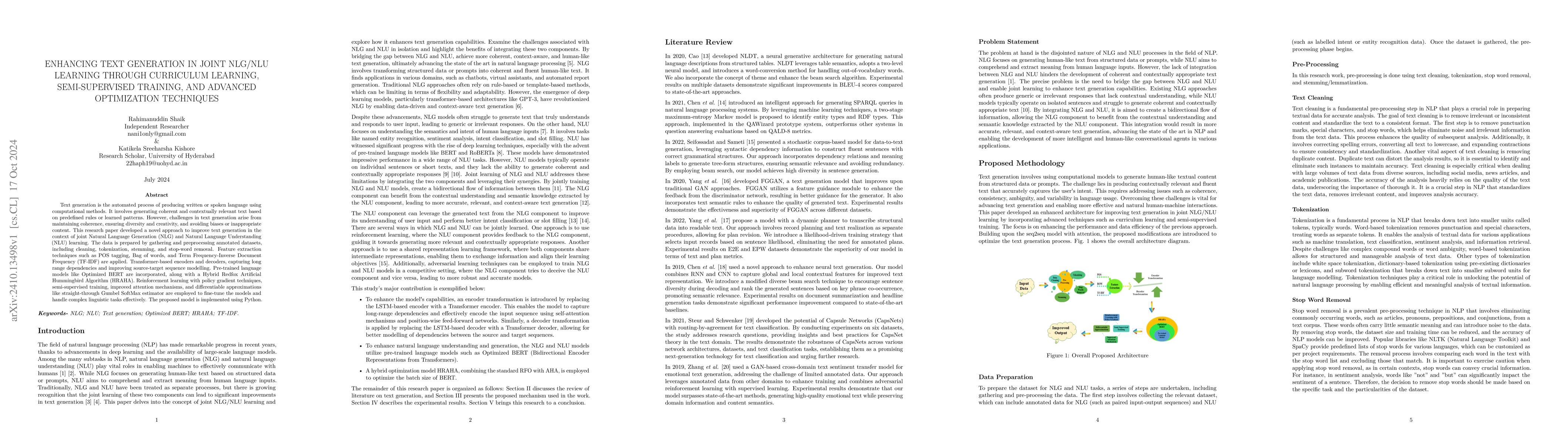 Thumbnail for Enhancing Text Generation in Joint NLG/NLU Learning Through Curriculum
  Learning, Semi-Supervised Training, and Advanced Optimization Techniques