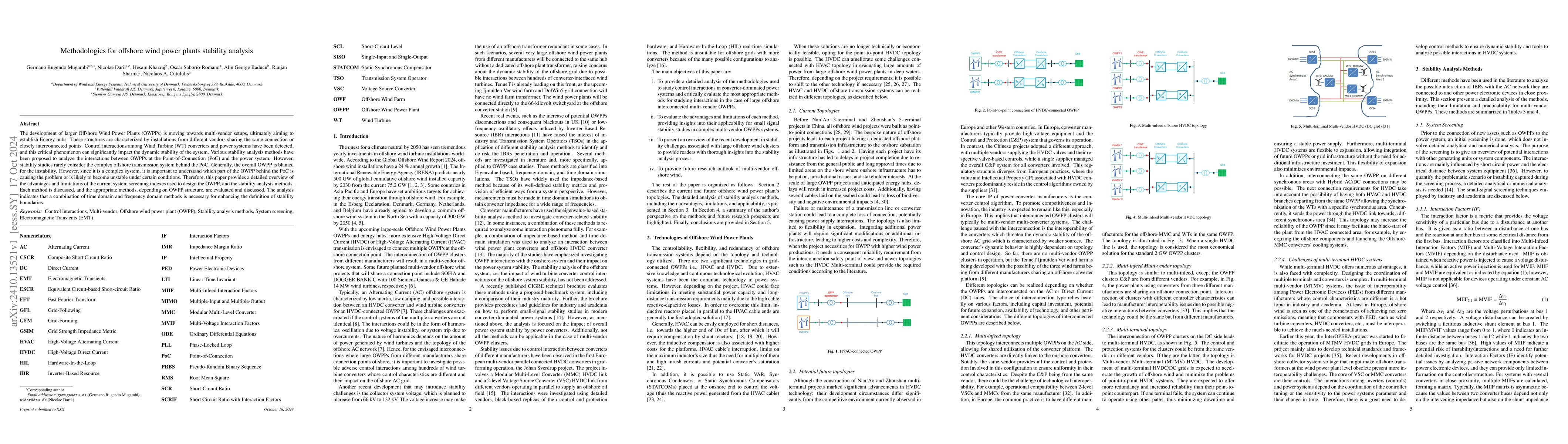 Thumbnail for Methodologies for offshore wind power plants stability analysis