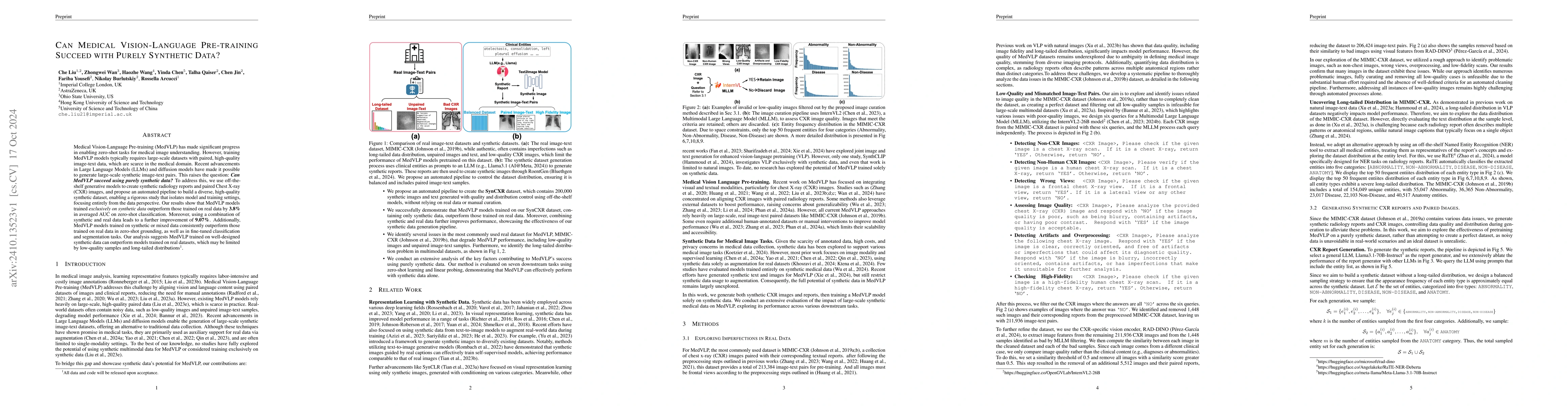 Thumbnail for Can Medical Vision-Language Pre-training Succeed with Purely Synthetic
  Data?