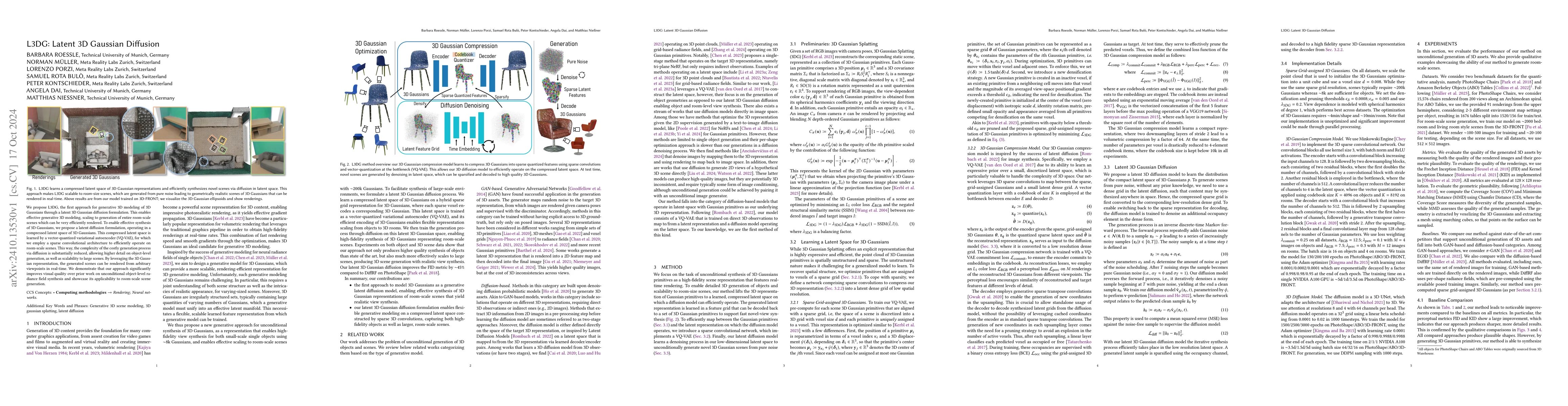 Thumbnail for L3DG: Latent 3D Gaussian Diffusion