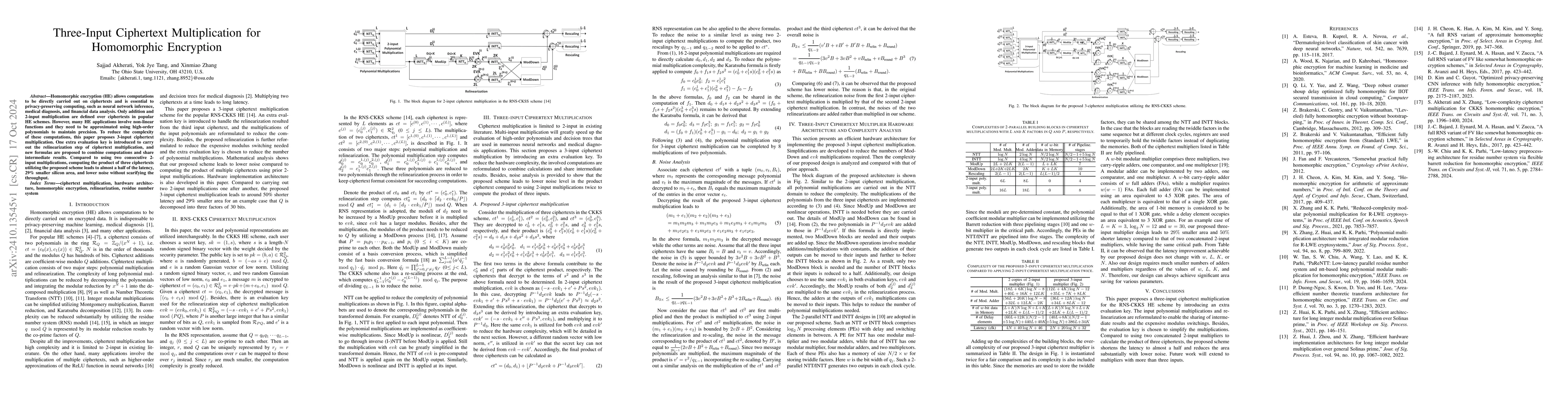 Thumbnail for Three-Input Ciphertext Multiplication for Homomorphic Encryption